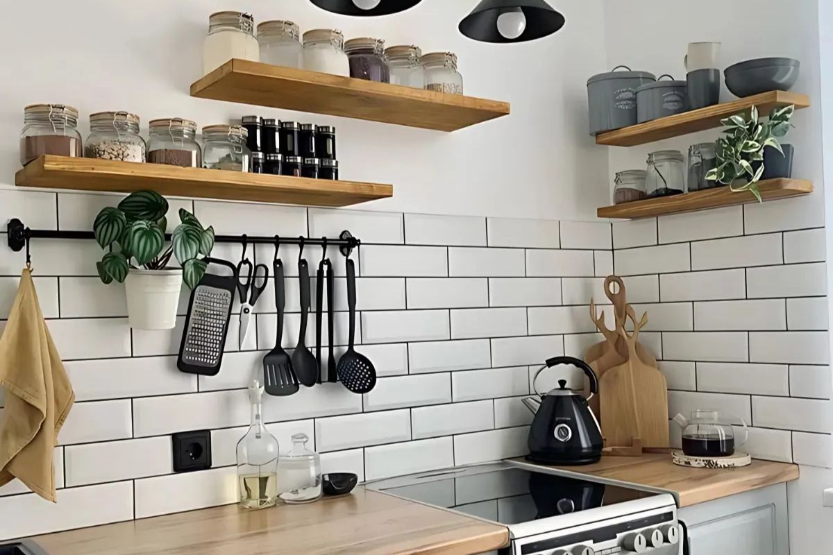 PRATELEIRAS ABERTAS NA COZINHA